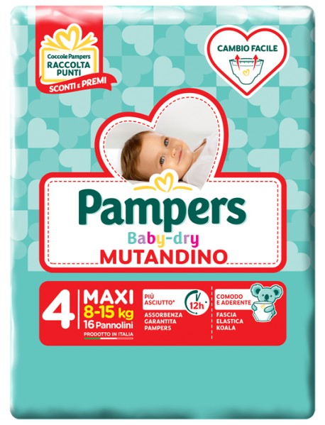 PAMPERS BABY-DRY MUTANDINA TAGLIA 4 (8-15KG) 16PZ