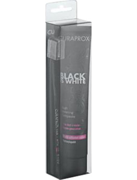 CURAPROX SET BLACK IS WHITE DENTIFRICIO SBIANCANTE 90ML + SPAZZOLINO