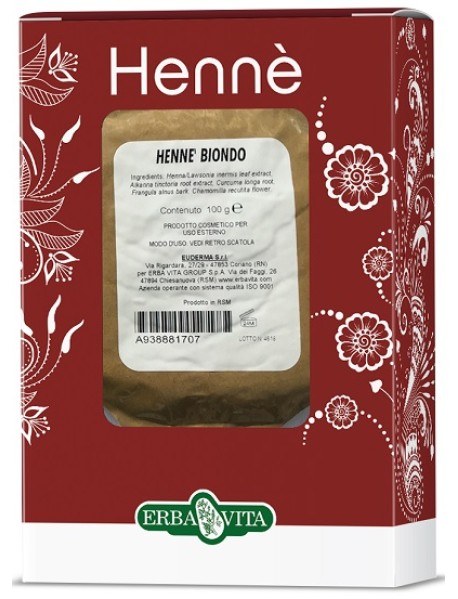 ERBA VITA HENNE' BIONDO COLORE PER CAPELLI 100G