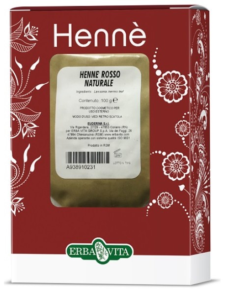 ERBA VITA HENNE' COLOR CAPELLI ROSSO NATURALE 100G