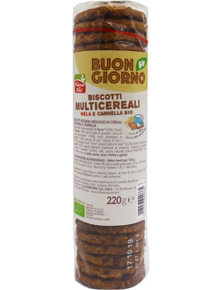 FIOR DI LOTO BISCOTTI MULTICEREALI CON MELA E CANNELLA BIO 220G