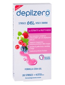 DEPILZERO STRISCE GEL VISO E BIKINI 20 STRISCE + 4 SALVIETTINE 