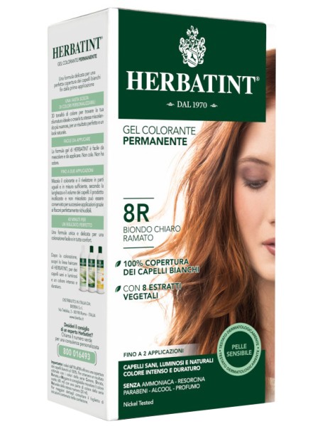 HERBATINT GEL COLORANTE PERMANENTE TINTURA PER CAPELLI 8R BIONDO CHIARO RAMATO 135ML