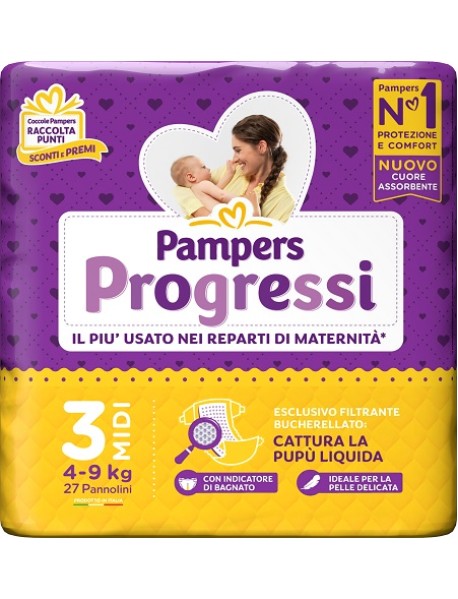 PAMPERS PROGRESSI MIDI TAGLIA 3 (4-9KG) 27PZ