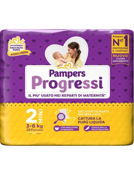 PAMPERS PROGRESSI MINI TAGLIA 2 (3-6KG) 30PZ