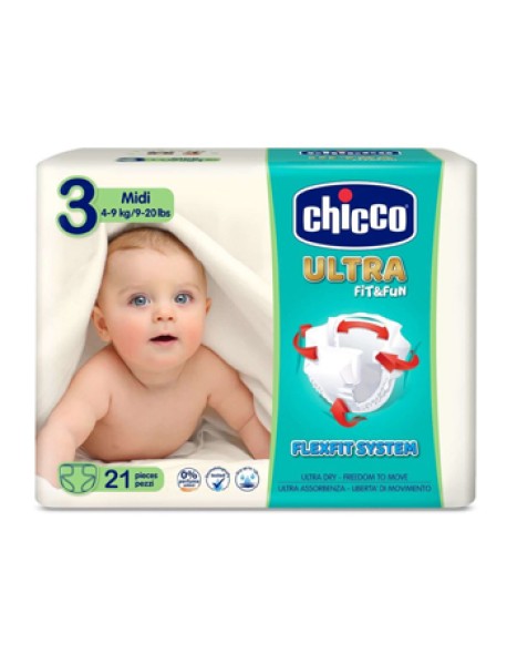 CHICCO PANNOLINO ULTRA FIT&FUN MIDI 4-9KG 21 PEZZI