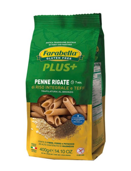 FARABELLA PLUS+ PENNE RIGATE DI RISO INTEGRALE E TEFF 400G