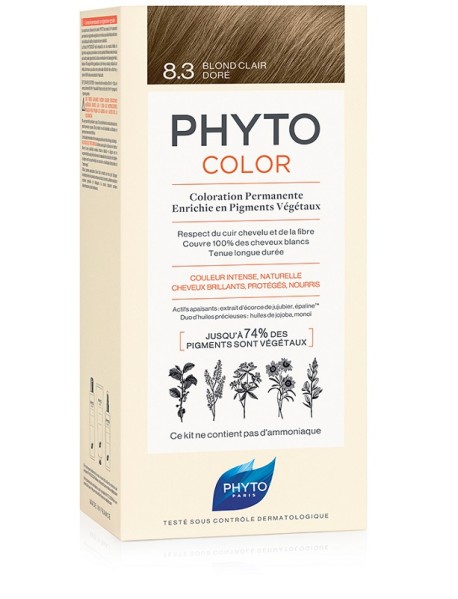 PHYTO PHYTOCOLOR 8.3 BIONDO CHIARO DORATO KIT TINTA PER CAPELLI