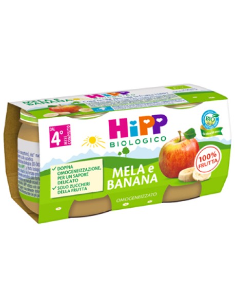 HIPP OMOGENEIZZATO MELA E BANANA 80GX2