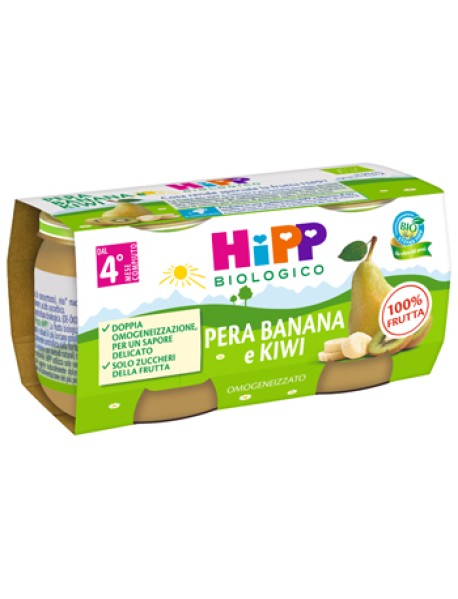 HIPP BIO OMOGENEIZZATO KIWI BANANA E PERA 2X80G