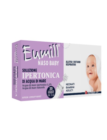 EUMILL NASO BABY SOLUZIONE IPERTONICA 20 FLACONCINI MONODOSE DA 5ML