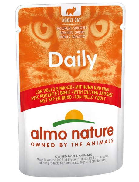 DAILY CAT POLLO/MANZO 70G