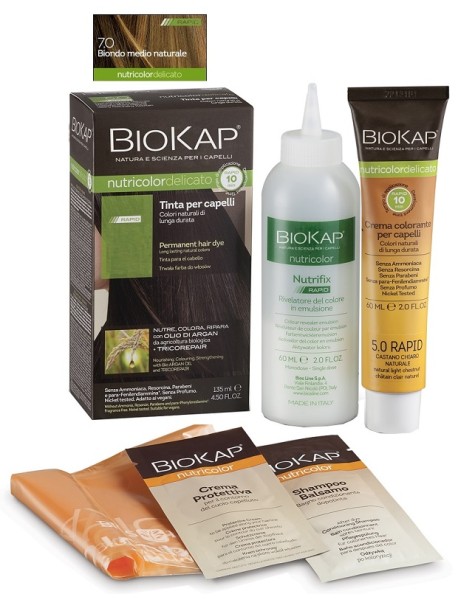 BIOS LINE BIOKAP NUTRICOLOR TINTA DELICATO RAPID 7,0 BIONDO MEDIO NATURALE