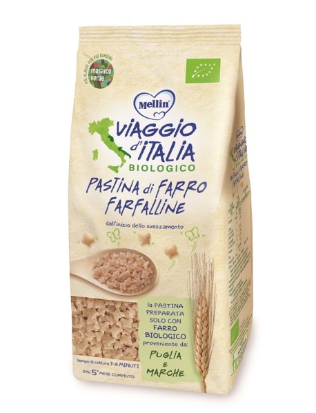 MELLIN VIAGGIO D'ITALIA PASTINA DI FARRO FARFALLE 5M+