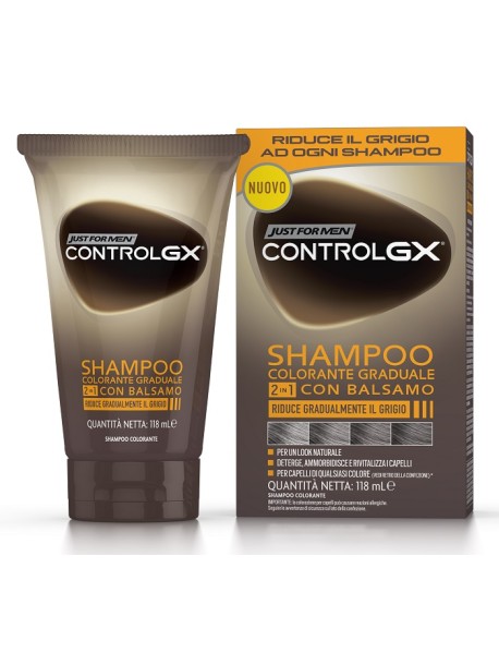 JUST FOR MEN CONTROL GX SHAMPOO COLORANTE GRADUALE 2IN1 CON BALSAMO 118ML