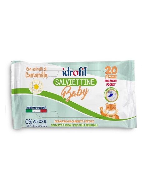 IDROFIL SALVIETTINE BABY ALLA CAMOMILLA 20 PEZZI 