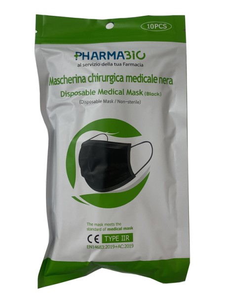 MASCHERINA CHIR IIR NERA 10PZ