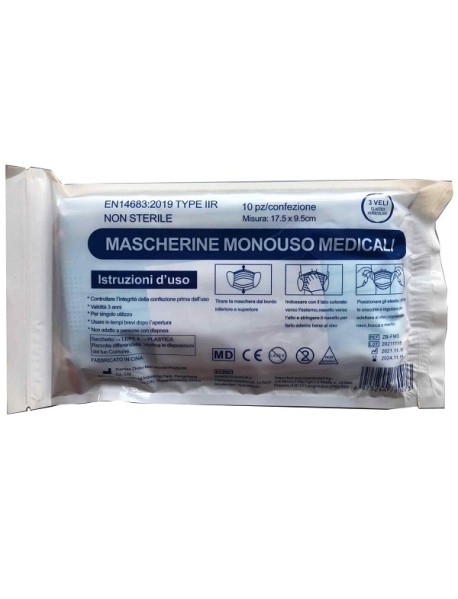 MASCHERINA CHIR MONOUSO 10PZ