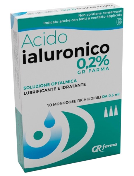ACIDO IALURONICO 0,2% SOLUZIONE OFTALMICA 10 FLACONCINI MONODOSE DA 0,5ML