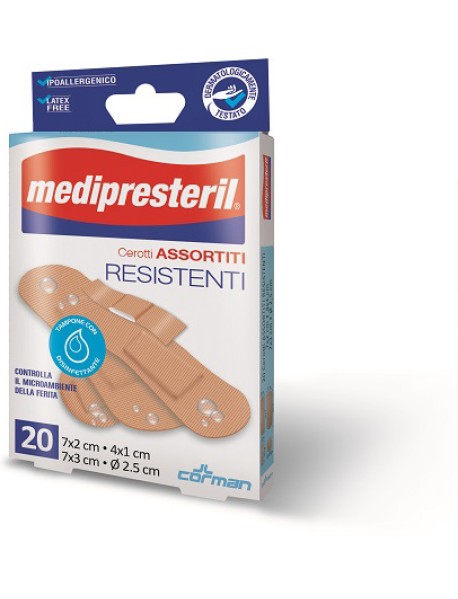 MEDIPRESTERIL CEROTTI RESISTENTI ASSORTITI 4 FORMATI 20 CEROTTI