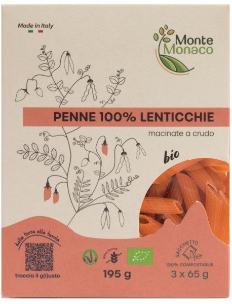 PENNE 100% FARINA LENTICC3X65G