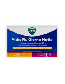 VICKS FLU GIORNO NOTTE 12 COMPRESSE GIORNO + 4 COMPRESSE NOTTE
